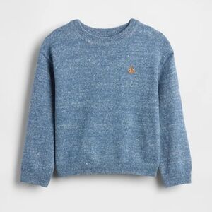 GAP Toddler Cornflower Blue Embroidered Bear Crewneck Sweater